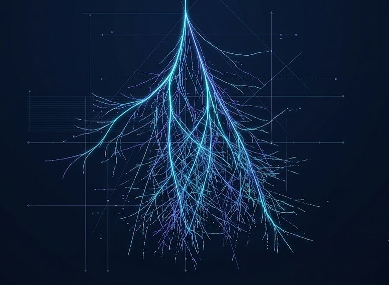 Branching particle cascade — an extensive air shower